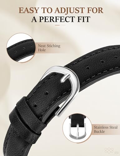 Image of Newlibery Leather Band for Women Slim Dressy Bands Compatible with Apple Watch 38mm 40mm 41mm 42mm 44mm 45mm 49mm, Designer Interlock Buckle Strap for iWatch Series 10 /9 /8 /7 /6 /5 /4 /3 /2 /1 /SE /Ultra