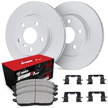 R1 Concepts Front Brake Kit Fits 2008-2013 BMW M3; 2011 BMW 1| Optimum Oep Pads, Drilled Rotors| Hardware| 16.2" Front Rotor