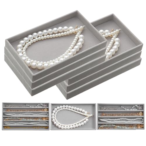SPAKOWN Jewelry Organizer Trays for Necklace, Velvet Necklace Tray Necklace