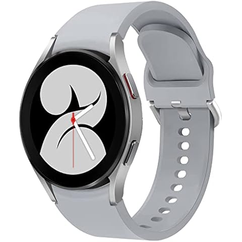 Apbands 20mm Band Compatible for Samsung Galaxy Watch 4 44mm 40mm/Galaxy Classic 42mm 46mm/Active/Galaxy 3 41mm/Galaxy 42mm, Soft Silicone Sport Strap Active 2 40mm, official Gray Cover