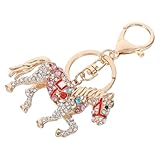 [ROMISBABA] 年新年用 馬モチーフ キーホルダー 耐久メタル製 おしゃれ コンパクト バッグチャーム 幸運 招福 風水 乗馬デザイン 財装飾 おせち飾