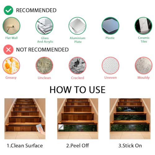 Décoration escalier cascade imperméable lot de 15 bandes en vinyle - 4