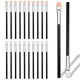 TIESOME 20 Pcs Eye Shadow Applicator Sponge Tip, Double Sided Foam Eyeshadow Sponge Applicator with Long Organic Handle, Washable Reusable Eye Makeup Brush Set for Blending & Shading, Black