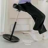 Varier Move ergonomiczny stołek o regulowanej wysokości z półką pozycyjną, drewnianą podstawą, czarny