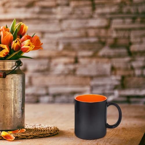 Mr.r 11Oz Set Of 6 Sublimation Blank Magic Ceramic Mug,Full Color Changing Mug With Inner Color Mug And Round Handle, Bright Matte (Orange) #TOP5
