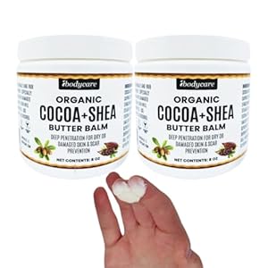 Organic Raw Cocoa Butter Shea Butter Body Balm with Coconut Oil, 8 oz Unrefined Natural Body Butter Blend with Shea Butter Moisture for Women, Baby, Children, Men, All Body (2)