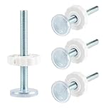 Stair Gate Pressure Fit Spares Set, M10 Pressure Mounted Baby Gate Spindle Rods, Metal BabyGate Extension Safety Gate Fittings for Baby Pet Safety Gates Accessory Screw Bolts Kit(White, 4 Pcs)
