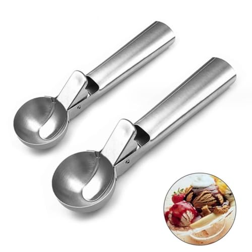 Dhjrefhhd 1Pcs Ice Cream Scoop Stainless Steel Ice Cream Scoop Fruit Scoop Kitchen Aid Cooking Dining Tool