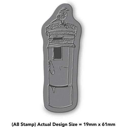 'Post Box with Robin' Rubber Stamp - Unmounted Design for Crafting & Scrapbooking, A8 (RS00019515)