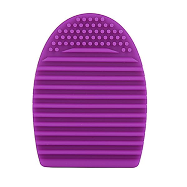 Housoutil Silicone Makeup Brush Cleaner Egg, Purple Cosmetic Brush Cleaning Tool for Efficient Makeup Brush Washing, 2.95x2.16x1.18 Inches