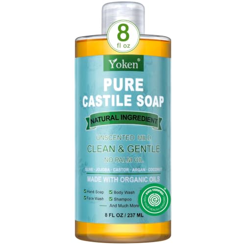 Image of Yoken Pure Castile Liquid Soap 8 Oz Unscented with Organic Oil EWG Verified
