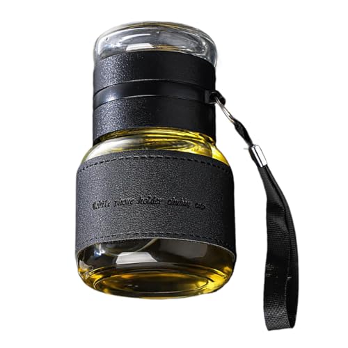 Raypontia Botella infusora de té de 320 ml con tapa de grueso, doble pared, botella de té con colador, a prueba de fugas, portátil, resistente al calor para bebidas calientes y frías