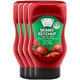 Skinny Ketchup No Sugar Added | Classic Flavor Unsweetened Ketchup | Vegan, Keto Ketchup | 16.57 Oz- 4 Bottles| Low Sugar Ketchup | Ideal for Keto, Veggie, and Low Sugar Diets! by Skinny Pasta