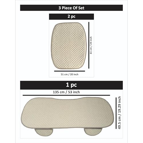 Image of AURAFRESH Car Seat Protector Cushions Cover, Airbag friendaly. (BAIGE, 3PC Rear SEAT)