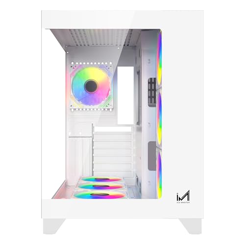 Image of Dynamite XL PRO Mid-Tower Computer Case /Gaming Cabinet (7 Infinity Argb Fans) | Support EATX,ATX, Micro-ATX, Mini-ITX | Pre-Installed 3 Side Fans,1 Rear Fan & 3 Bottom Fans (White)