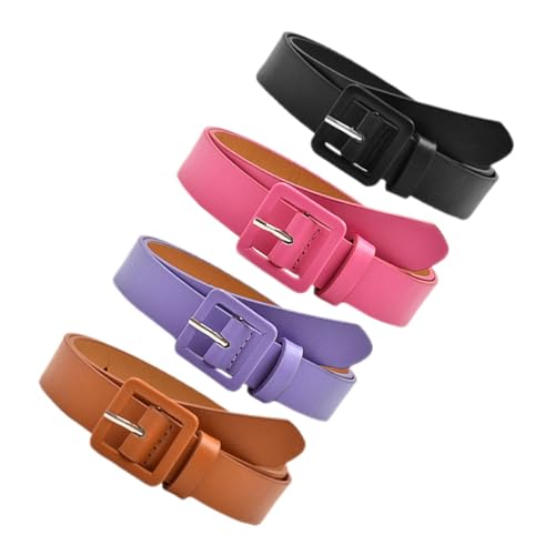 4pcs Girls Belts Stylish Waist Belts for Boy Girl Camel for Jeans and Everyday Outfits