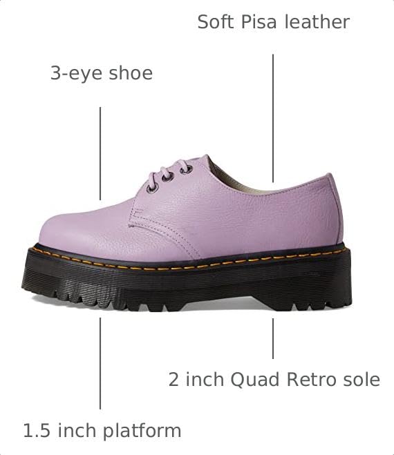 Image of Dr. Martens Womens 1461 Quad Smooth Leather Platform Shoes