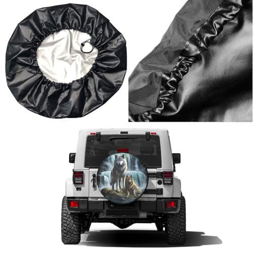 Image of 3D Printed Wolf Spare Tire Cover Dust-Proof Wheel Tire Cover Fit Trailer, RV, SUV and Many Vehicle 14 Inch