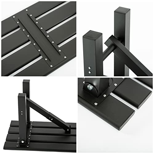 Tecspace Aluminum Outdoor Patio Bench Black,59.1 X 14.2X 15.7 Inches,Integrated Type Without Installation,Light Weight High Load-Bearing,Outdoor Bench For Park Garden,Patio And Lounge #TOP4