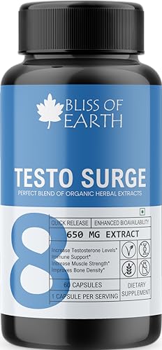 Bliss of Earth Testo Booster Supplement For Men With Shilajit, Ashwagandha & Safed Musli For Stamina & Ebergy, 650mg Bliss of Earth Testo Booster Supplement For Men With Shilajit, Ashwagandha & Safed Musli For Stamina & Ebergy, 650mg
