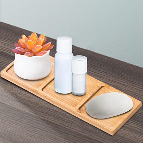 Bandeja de madera para baño Qectial organización rectangular B individual hogar 4
