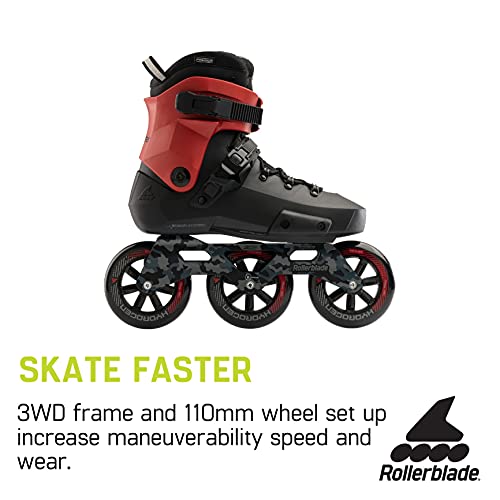 Image of Rollerblade Twister 110 Unisex Adult Fitness Inline Skate, Black /Red, Urban Performance Inline Skates
