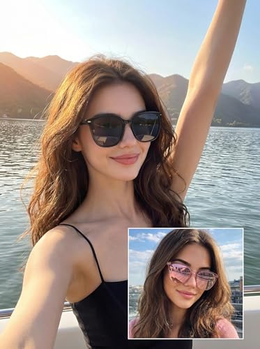 Image of 2 Packs Sunglasses for Women Polarized UV400 Protection Lens Big Frame Fashion Glasses Trendy Stylish Shade