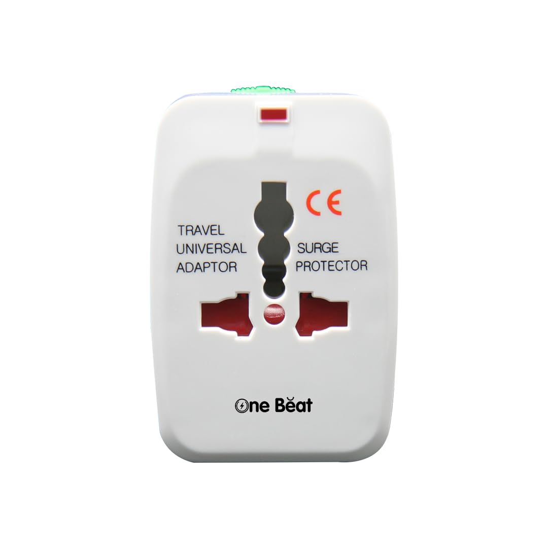 One Beat Worldwide Universal Travel Adapter 100V-240V Plug – Worldwide Travel Adapter Compatible in Plugs Used in USA/EU/UK/AU/China/Japan : White
