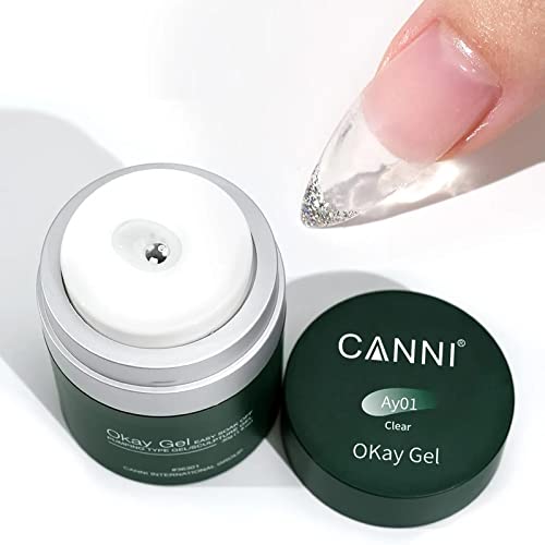 CANNI OkayGel UV/LED - Easy Soak Off Ok Nail-Gel from BELLE GAGA® Poly Nail Extension 30g With Air Pump Easy To Soak UV LED Manicure Sculpt Function Builder NailGel (AY01-Clear)-image-18
