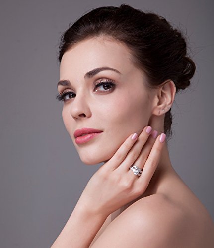 Jewelrypalace Wedding Bands Engagement Rings For Women, 14K Gold Plated 925 Sterling Silver Cubic Zirconia Promise Rings For Her, Infinity Anniversary 1.5Ct Simulated Diamond Ring Set Size 5.5 #TOP6