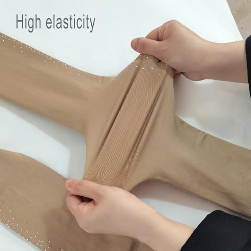 Girl's Ice Skating Training Tight Leggings with Sparkling Rhinestone Decorative Pantyhose3