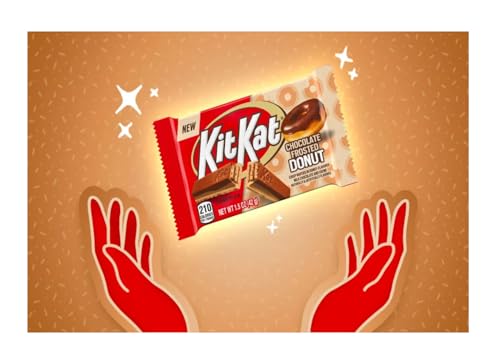 Smiling Sweets Kit Kat Chocolate Frosted Donut, Delicious Combination of Classic Chocolate with a Frosted Donut Twist, Break Apart and Share with Others (Pack of 4)