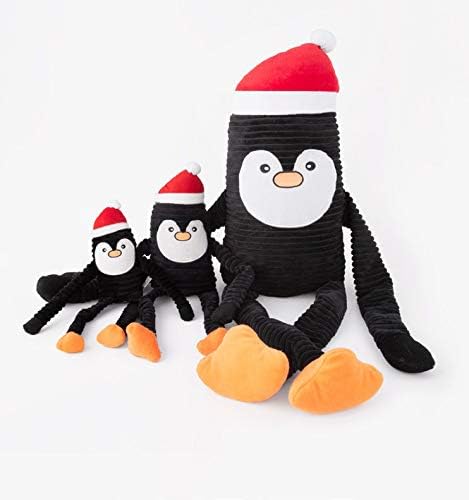 ZippyPaws - Paulie The Crinkle Penguin Dog Toy, Holiday Squeaky Plush Dog Toy Filled with Crinkle Paper and Stuffing - Extra Large