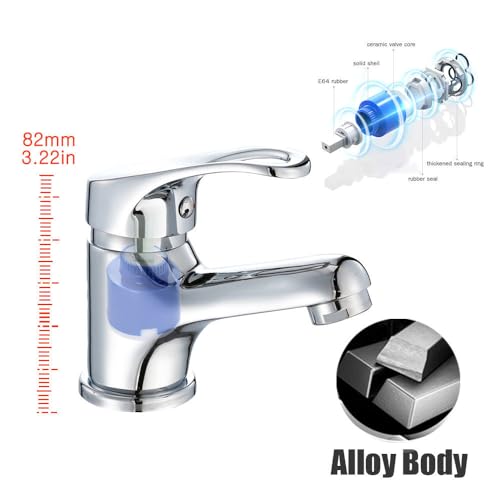 Robinet chromé pour salle de bain MOCHAMIK éclat miroir raccord G1/2 - 6