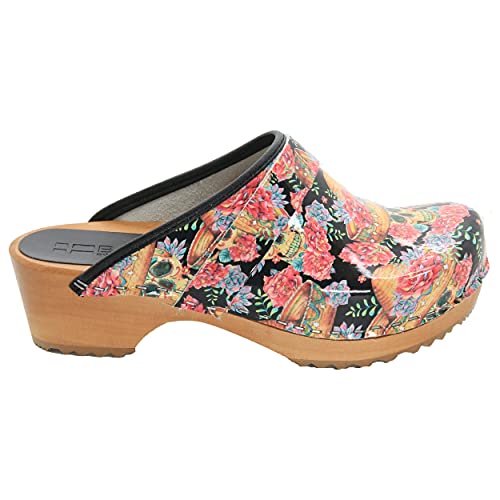 Image of Bjork Maja Wood Open Back Leather Clogs