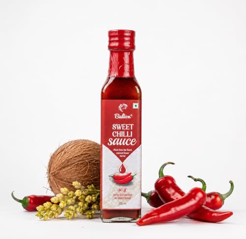 Image of Balion Sweet Chilli Sauce - Made with Coconut Flower Nectar & Indian Red Chillies | 100% Natural, Vegan, Gluten Free & Soy Free | No Added Sugar, No Preservatives | Dipping Sauce, Marinade, Glaze & Spread | 250ml