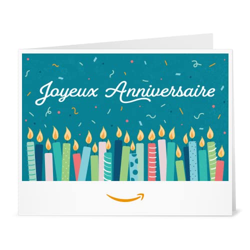 Chèque-cadeau Amazon.fr - Imprimer - Joyeux anniversaire (Bougies...