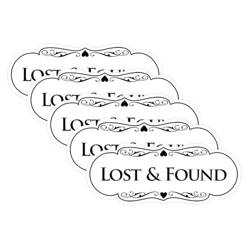 Signs ByLITA Designer Lost & Found Sign (White) - Large (5 Pack)