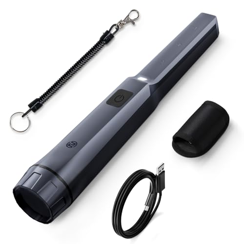 SUNPOW Metal Detector Pinpointer Rechargeable – 800mAh Battery for 15H Use – IP68 Fully Waterproof Handheld Wand – High Sensitivity 360° Detection – Treasure Hunting Tool for Adults & Kids –