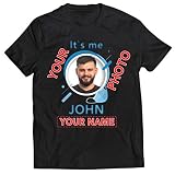 lepni.me T-Shirt pour Hommes Distanciation Sociale C'est Moi Image personnalisée et Votre nom (L Noir Multicolore)