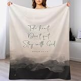 Bible Psalm 27 14 Verses Style Throw Blanket Inspirational Prayers Quotes Flannel Blanket Super Soft Decor Blanket Gifts 40'x50'