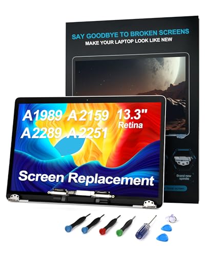 TRGSLKSS Screen Replacement for MacBook Pro 13.3 inch A1989 A2159 A2289 A2251 2018 2019 2020 LCD Display Screen Assembly Space Gray