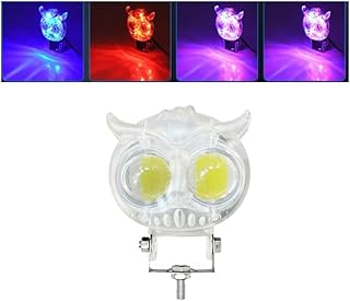 Kaber Egypt 2020 LED Fog Light High Brightness White Yellow Stable and Tremor 7 Colors Light Owl White 2 Lens Flash Light Suitable for Cars and Bikes - 1 Piece