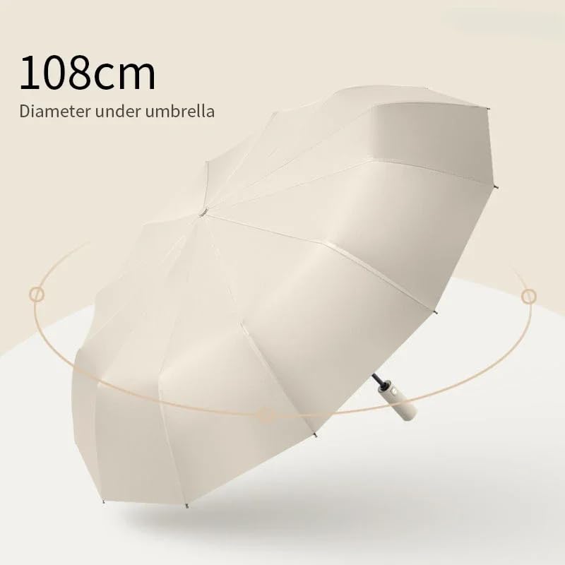 Image of The Purple Tree 24-Rib Windproof Umbrella - Heavy Duty Automatic Open Umbrella, UV Protection, Reinforced Frame, All-Weather Folding Umbrella for Men & Women