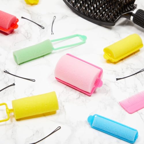 Okuna Outpost Foam Sponge Hair Rollers, Soft Heatless Sleeping Curlers (Jumbo, XLarge, Large, Medium, Small) - 100 Pack - Foam Hair Rollers - Soft Curlers - Thumbnail 2
