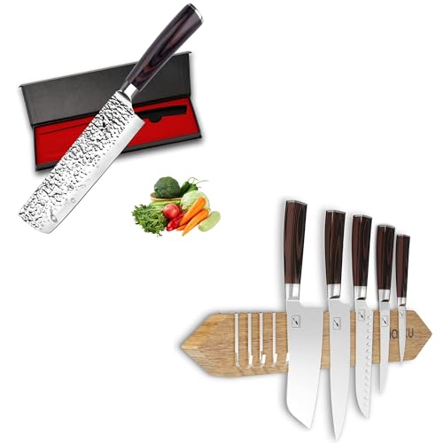 imarku 7 Inch Nakiri Knife Magnetic Knife Holder for Wall 16 Inch