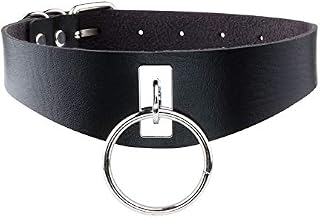 MILAKOO Gothic Jewelry Women's Punk Choker Collar O-Ring PU Leather Necklace Adjustable