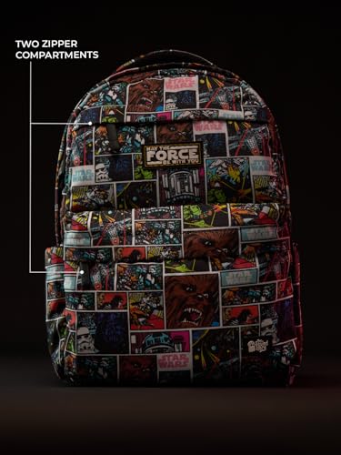 Image of The Souled Store Star wars: Iconic Black All Over Printed Polyester 22L Casual Backpacks
