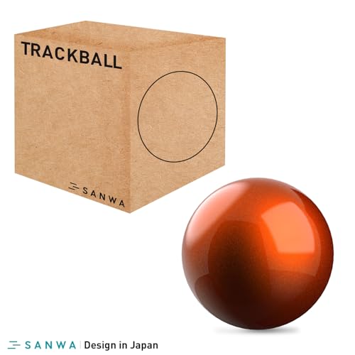 Image of SANWA Trackball 34mm /1.34in, Replacement Ball for Logitech m575, m570, MX Ergo, Perixx, Kensington, Elecom, and Other Compatible Trackball Mouse, Glossy Orange