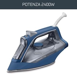 Rowenta Ferro da Stiro Effective DX1636, Potenza 2400W, Emissione Vapore fino a 40 g/Minuto, Colpo Vapore 120 g/Minuto, con Serbatoio dell'Acqua e Piastra Antigraffio, per Risultati Duraturi